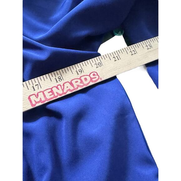 Vintage 80’s Fashion Lindsey Blake Blue Pleated Dress Long Sleeve Size 12 Retro - Picture 8 of 9